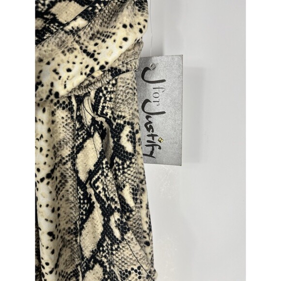 J for Justify XL Snakeskin Strapless Jumpsuit Boho Chic Resort Casual Stretchy - Picture 4 of 7